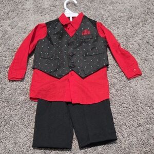 Andrew Fezza Red and Black Kids Matching Set